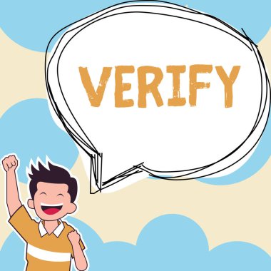 El yazısı imzası Doğrula, İnternet Konsepti Bir şeyin doğru olduğuna emin olun ya da ispatlayın