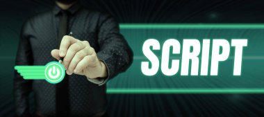 El yazısı betiği, iş dünyası el yazısı oyun karakterlerinden farklı olarak gösterilir