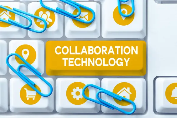 Rédaction Texte Collaboration Technologie Parole Écrit Sur Les Efforts Conjoints — Photo