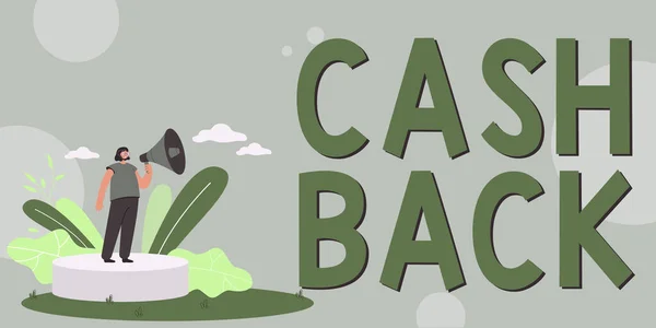 Conceptual Caption Cash Back Business Overview Incentive Offered Buyers Certain — Stock Fotó