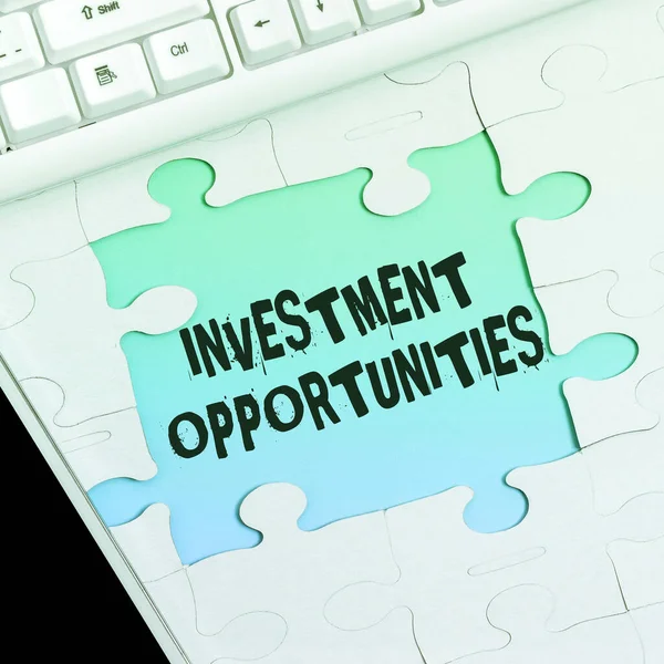 Texto Que Mostra Inspiração Oportunidades Investimento Business Abordagem Uma Compra — Fotografia de Stock