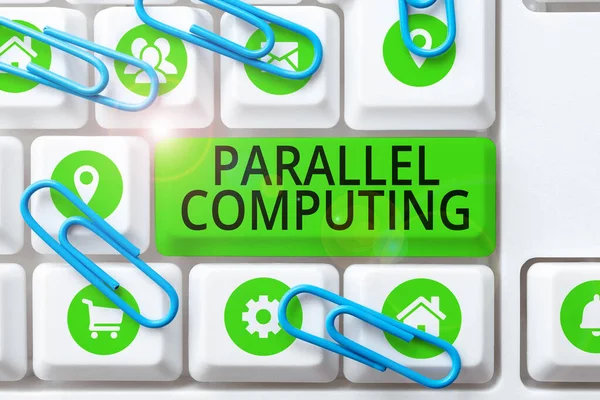 Text Showing Inspiration Parallel Computing Concept Meaning Simultaneous Calculation Means — 스톡 사진
