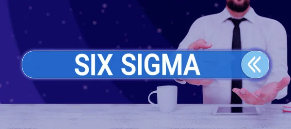 Έμπνευση Που Δείχνει Σημάδι Six Sigma Word Γράφτηκε Για Τεχνικές — Φωτογραφία Αρχείου
