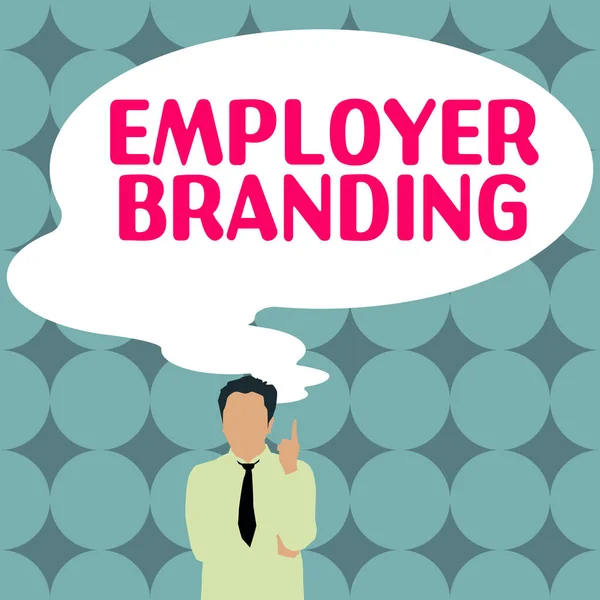 Znak Pisma Ręcznego Employer Branding Word Process Promote Company Building — Zdjęcie stockowe
