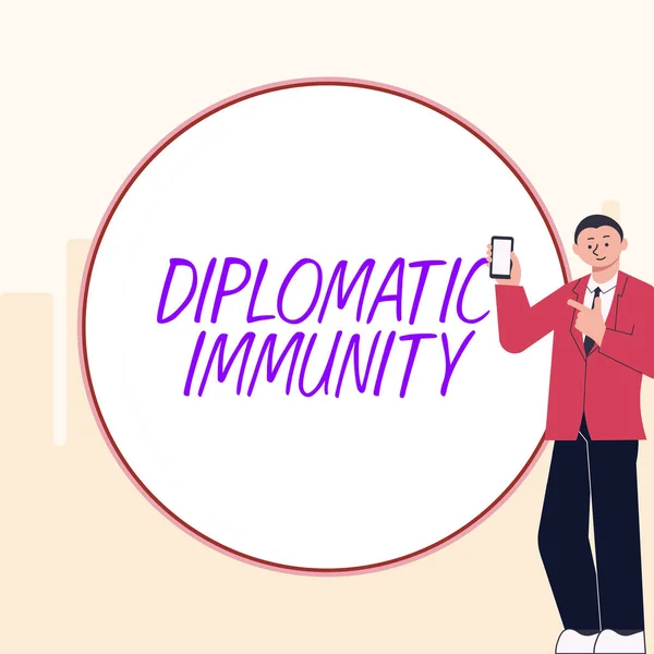 Onderschrift Diplomatieke Immuniteit Ondernemingsrecht Dat Buitenlandse Diplomaten Bijzondere Rechten Geeft — Stockfoto