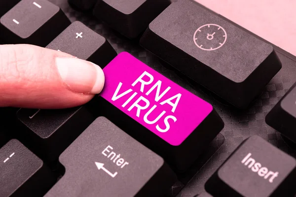 Hand writing sign Rna Virus, Business idea a virus genetic information is stored in the form of RNA