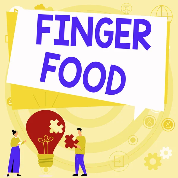 Konzeptionelle Anzeige Finger Food Wort Geschrieben Auf Produkte Und Verdauungsorgane — Stockfoto