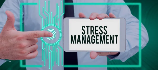 Teksten Weergeven Stress Management Woord Voor Het Leren Van Manieren — Stockfoto