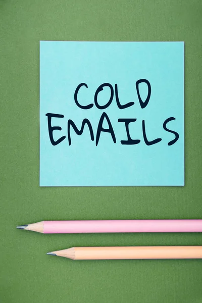 stock image Sign displaying Cold Emails, Business approach unsolicited email sent to a receiver without prior contact