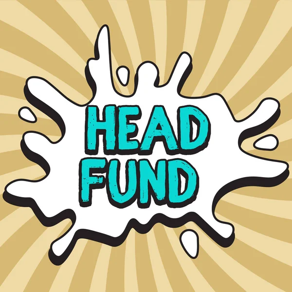 Firma Visualizzazione Head Fund Parola Scritto Pool Capitale Parte Investitori — Foto Stock