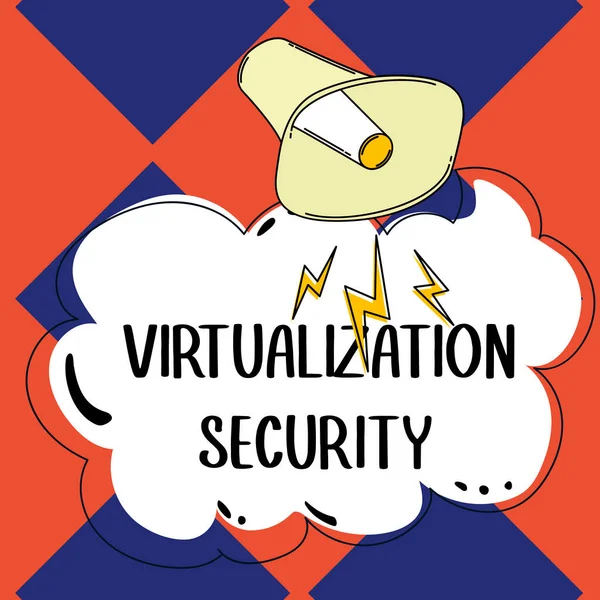 Inspiração Mostrando Sinal Virtualização Segurança Aplicativo Vitrine Negócios Ambiente Virtual — Fotografia de Stock