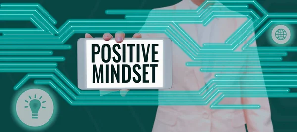 Conceptual Display Positive Mindset Business Showcase Mental Emotional Attitude Focuses — 스톡 사진