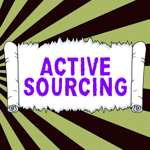 Подпись Концепции Active Sourcing Business Overview Search Potential Candidates Need — стоковое фото