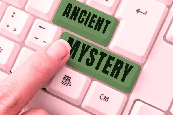 Stock image Conceptual caption Ancient Mystery, Word for anything that is kept secret or remains unexplained