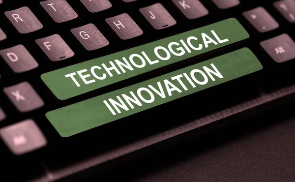 Textový Titulek Představující Technologické Inovace Konceptuální Foto Nový Vynález Technických — Stock fotografie
