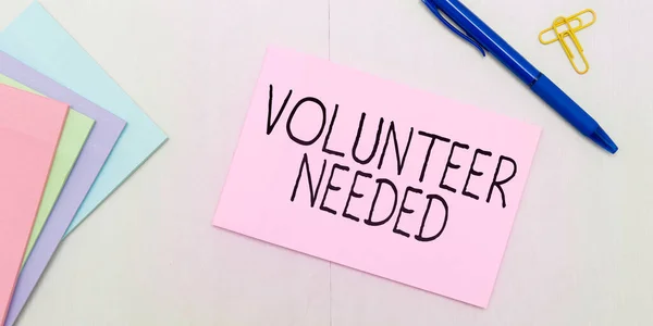 Text Caption Presenting Volunteer Needed Business Approach Hledáte Pomocníka Pro — Stock fotografie