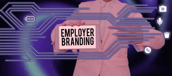 Text Caption Presenting Employer Branding Concept Meaning Process Promoting Company — Fotografia de Stock
