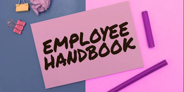 Conceptual Caption Employee Handbook Business Overview Document Contains Operating Procedures — Stok fotoğraf