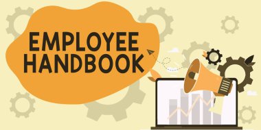 Sign displaying Employee Handbook, Conceptual photo Document that contains an operating procedures of company