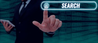 Kavramsal başlık Arama, İş yaklaşımı dikkatlice arayarak bir şey bulmaya çalışın