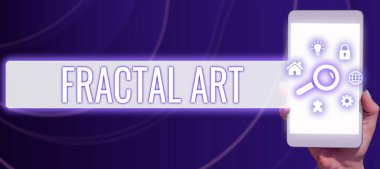 El yazısı işareti Fractal Art, iş genel görünümü kamu tartışması için kullanılan web sitesinin yeri veya bölümü