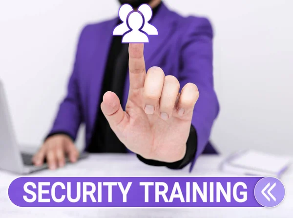 Inspiracja Pokazująca Szkolenia Zakresie Bezpieczeństwa Znaków Przegląd Biznesowy Zapewniający Szkolenia — Zdjęcie stockowe