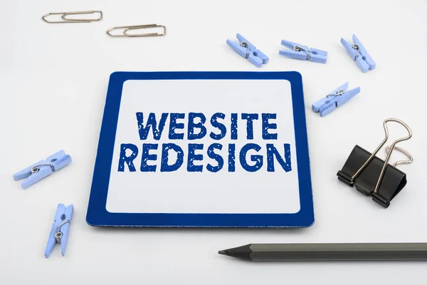 stock image Sign displaying Website Redesign, Business showcase modernize improver or evamp your websites look and feel