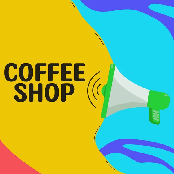 Sign Weergeven Coffee Shop Zakelijk Overzicht Kleine Informele Restaurant Serveert — Stockfoto