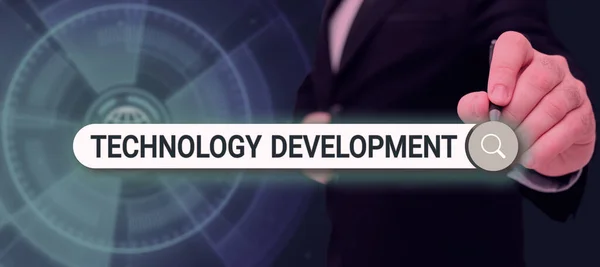 Textzeichen Für Technologische Entwicklung Wort Geschrieben Über Technologische Veränderungen Von — Stockfoto