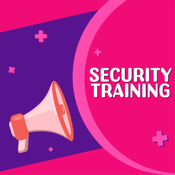 Text caption presenting Security Training, Concept meaning providing security awareness training for end users