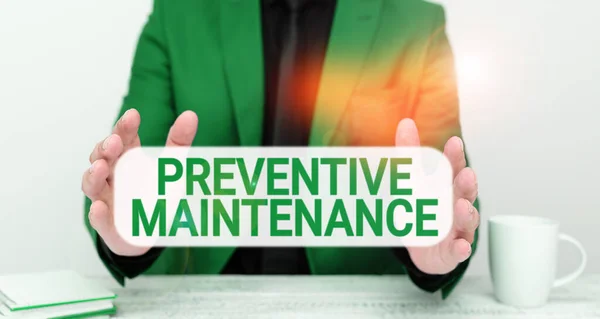 Sign displaying Preventive Maintenance, Business idea Avoid Breakdown done while machine still working