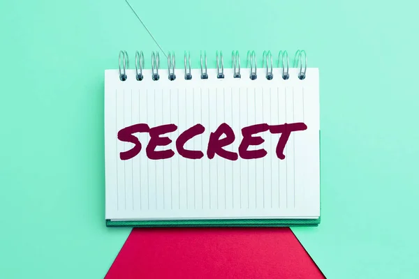 Señal Escritura Mano Secreto Idea Negocio Algo Que Mantiene Supone —  Fotos de Stock