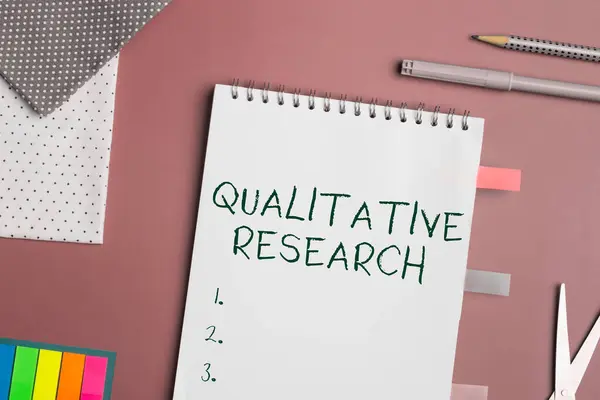Text Caption Presenting Qualitative Research Concept Meaning Certified Perform Job — Stockfoto