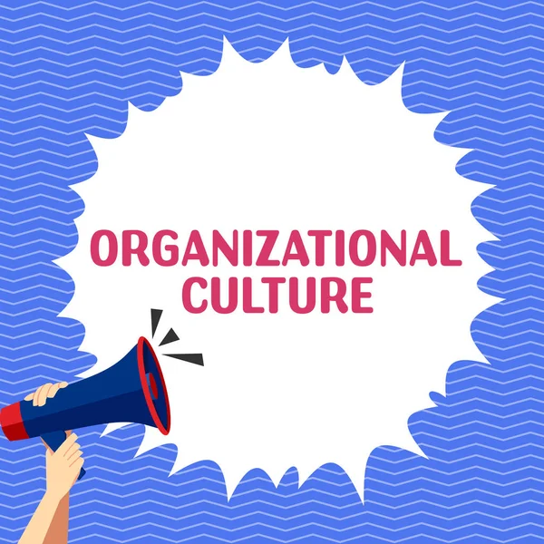 stock image Text caption presenting Organizational Culture, Business concept the study of the way people interact within groups