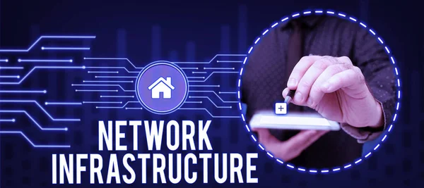 Inspiráció Jel Megjelenítése Hálózati Infrastruktúra Üzleti Áttekintés Hardver Szoftver Erőforrások — Stock Fotó