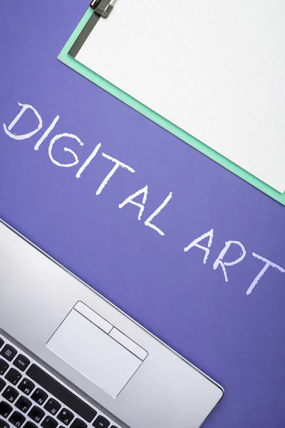 Podpis Koncepcyjny Digital Art Przegląd Biznesowy Wykorzystanie Umiejętności Kreatywnej Wyobraźni — Zdjęcie stockowe