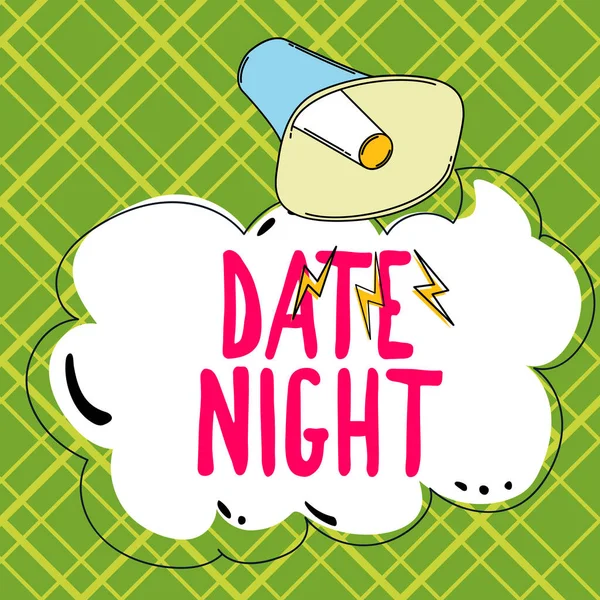 Text Sign Showing Date Night Concept Meaning Time Couple Can — Stock Photo, Image