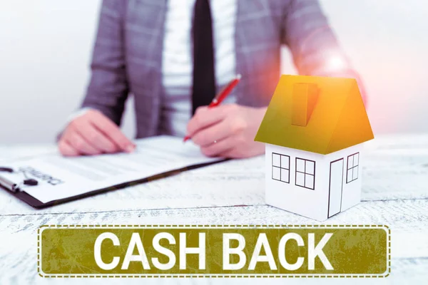 Tekst Pisma Cash Back Business Showcase Zachęta Oferowana Nabywcom Niektórych — Zdjęcie stockowe