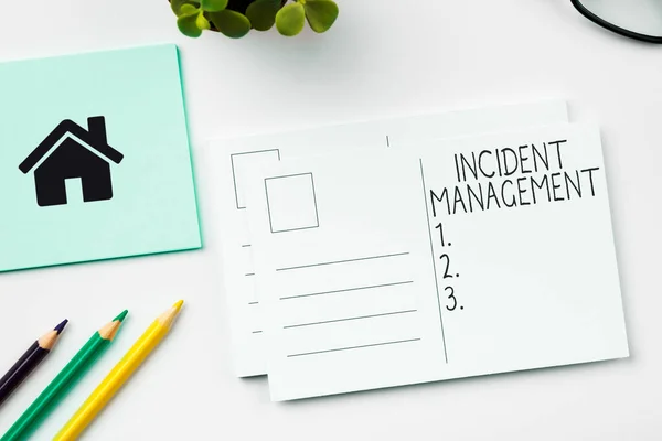 Handskrift Tecken Incident Management Internet Concept Process För Att Returnera — Stockfoto
