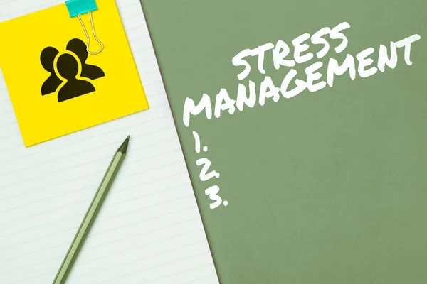 Conceptual Caption Stress Management Business Concept Learning Ways Behaving Thinking —  Fotos de Stock