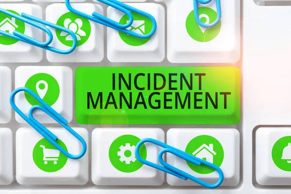 Logga Som Visar Incident Management Word Skrivet Process För Att — Stockfoto