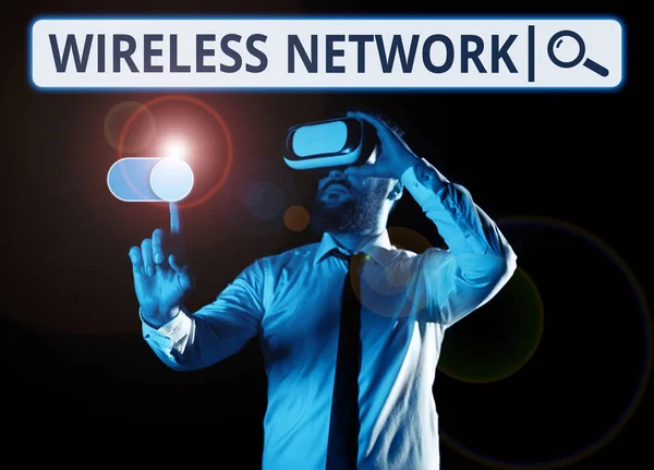 Conceptual Caption Wireless Network Business Approach Computer Network Uses Wireless — Stock fotografie