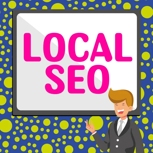 Conceptual Caption Local Seo Concept Meaning Effective Way Marketing Your — стоковое фото