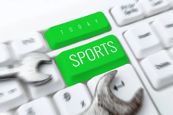 Textová Značka Zobrazující Sportovní Obchodní Koncept Aktivity Fyzické Námahy Dovednosti — Stock fotografie