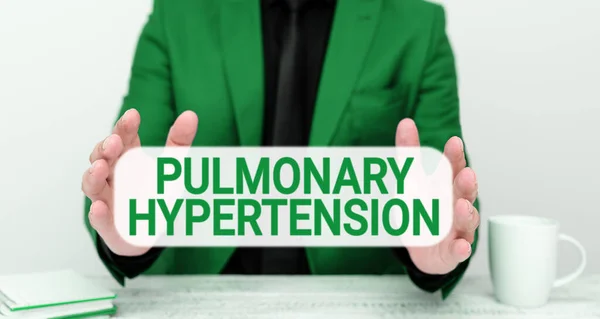 Legenda Conceitual Hipertensão Pulmonar Palavra Escrito Pessoa Que Tem Síndrome — Fotografia de Stock