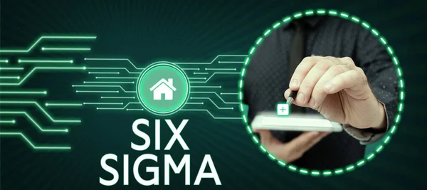 Τίτλος Κειμένου Που Παρουσιάζει Six Sigma Word Γράφτηκε Για Τις — Φωτογραφία Αρχείου