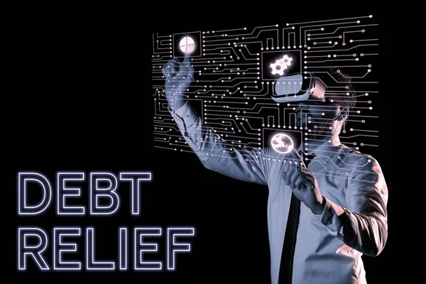 Koncepcyjne Wyświetlanie Relief Długu Słowo Napisane Częściowe Lub Całkowite Umorzenie — Zdjęcie stockowe