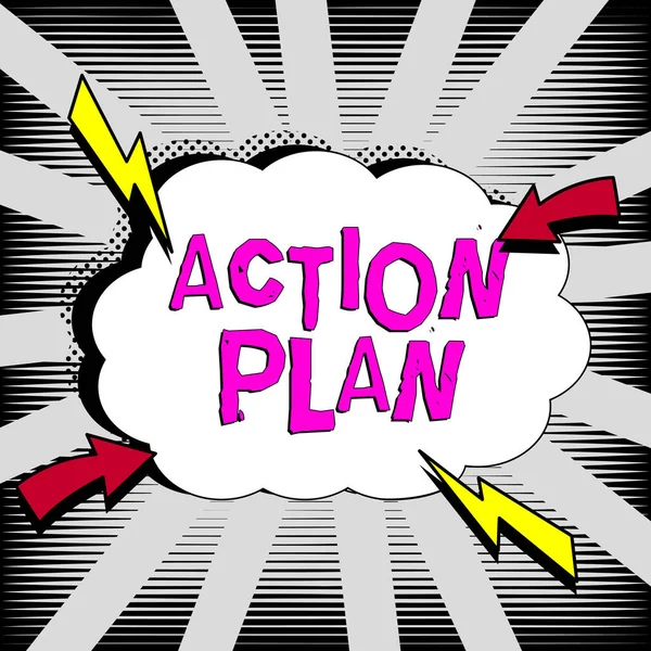Firma Escritura Mano Plan Acción Concepto Internet Lista Cosas Calendario — Foto de Stock