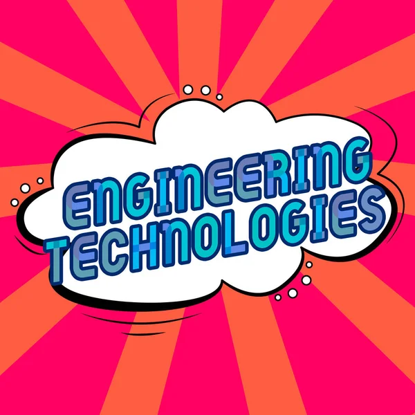 Inspiration Zeigt Zeichen Engineering Technologies Wort Geschrieben Über Den Umgang — Stockfoto