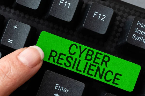 Texto Que Muestra Inspiración Cyber Resilience Medida Idea Negocio Bien —  Fotos de Stock